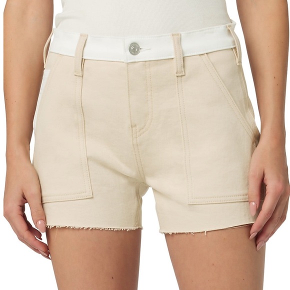 Hudson Jeans' Color Blocked Carpenter shorts w/raw hem - Picture 3 of 12